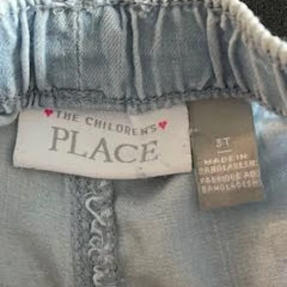 The Children’s Place Girls Chambray Pull-On Shorts – Size 3T (Cloudless Wash)